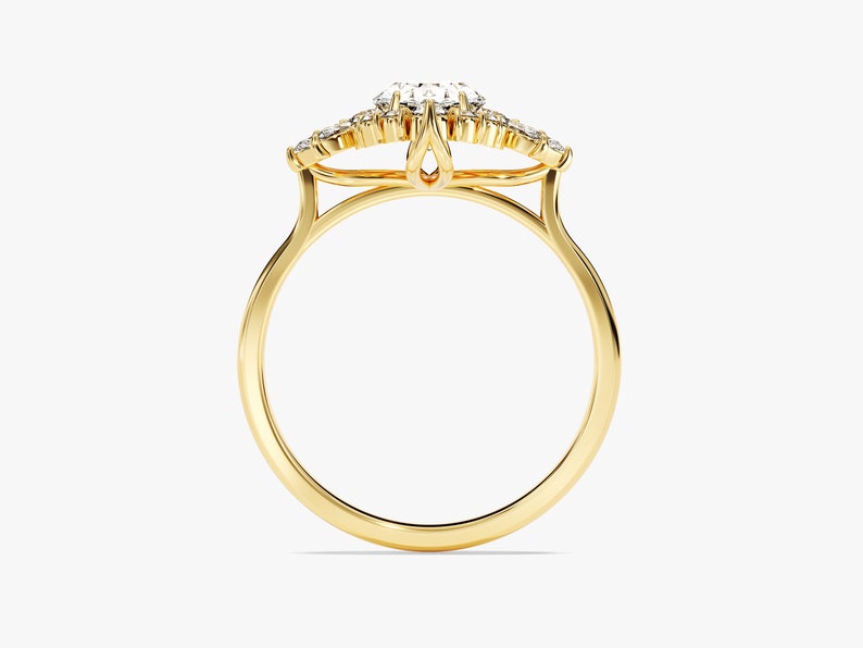Stunning 1.50 CT Oval Moissanite Engagement Ring with Cluster Design 3