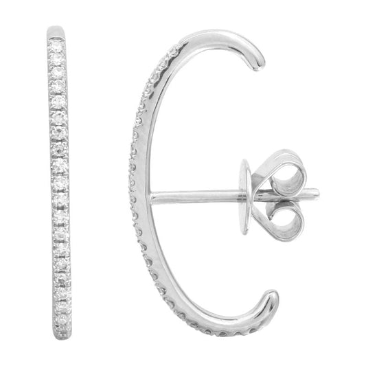 Round Cut Cubic Zirconia in 925 Sterling Silver Earrings 1