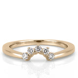 Stunning 0.10 TCW Round Moissanite Stones Curved Wedding Bands 1