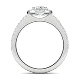 Stunning 0.6 CT Oval Moissanite Stones Pave & Halo Engagement Rings 3