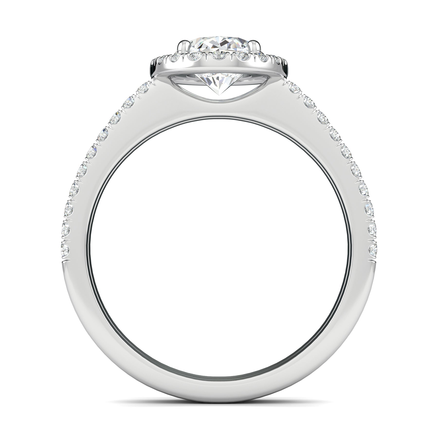 Stunning 0.6 CT Oval Moissanite Stones Pave & Halo Engagement Rings 3