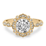 Stunning 0.50-1.50 CT Round Moissanite Engagement Ring With Vintage Halo & Pave Design 1