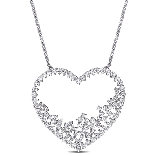 Round Cut Cubic Zirconia in 925 Sterling Silver Necklace 1