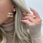 Classic 1.0 TCW Round Cut Moissanite Stud Earrings in Gold 6
