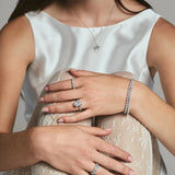 Oval Multi Stones Lab Grown Diamond Engagement Ring