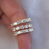 Stunning 0.4 TCW Radiant Moissanite Stone Half Eternity Wedding Band 4
