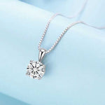 Round Cut Cubic Zirconia in 925 Sterling Silver Necklace 8