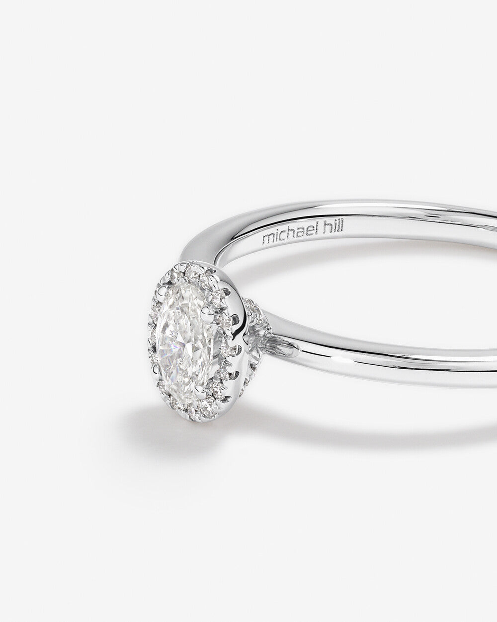 Stunning 0.3 CT Oval Moissanite Engagement Ring In Halo Design 5