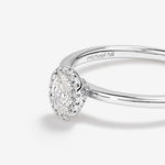 Stunning 0.3 CT Oval Moissanite Engagement Ring In Halo Design 5