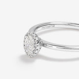 Stunning 0.3 CT Oval Moissanite Engagement Ring In Halo Design 5