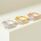 Stunning 3.0 CT Oval Moissanite Engagement Ring in Pave Design 7