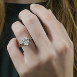 Stunning 1.0- 2.0 CT Oval Moissanite Engagement Ring with Hidden Halo Design 4