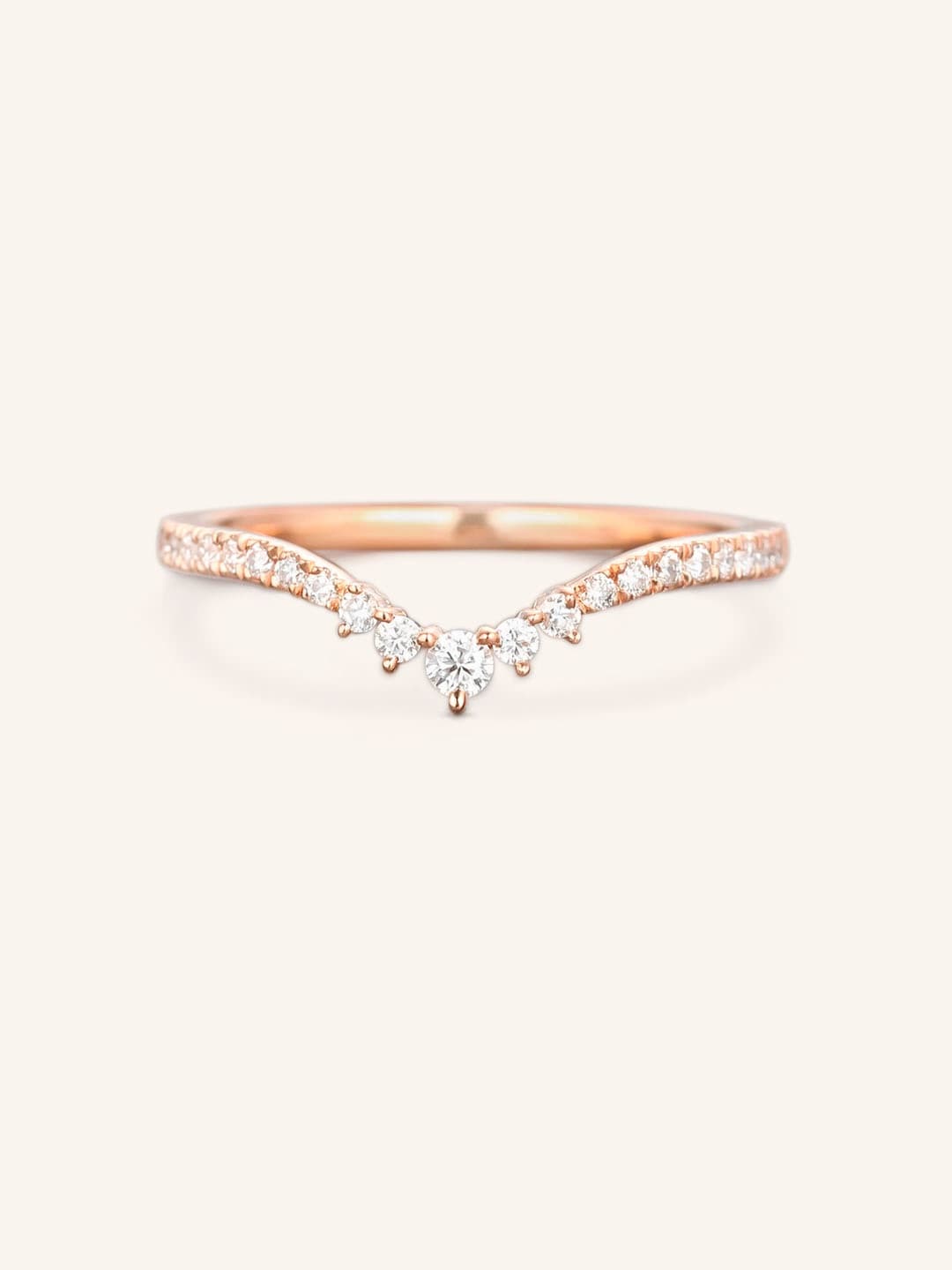 Stunning 0.2 TCW Round Moissanite Stones Curved Wedding Bands 4