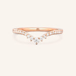 Stunning 0.2 TCW Round Moissanite Stones Curved Wedding Bands 4