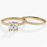 2.50 CT Emerald Cut Moissanite Bridal Ring Set with Marquise & Round Wedding Bands 1