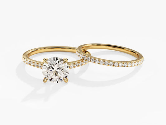 2.50 CT Emerald Cut Moissanite Bridal Ring Set with Marquise & Round Wedding Bands 1