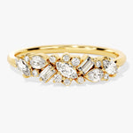 Stunning 0.72 CT Round, Marquise & Baguette Moissanite Stones Cluster Wedding Band 1