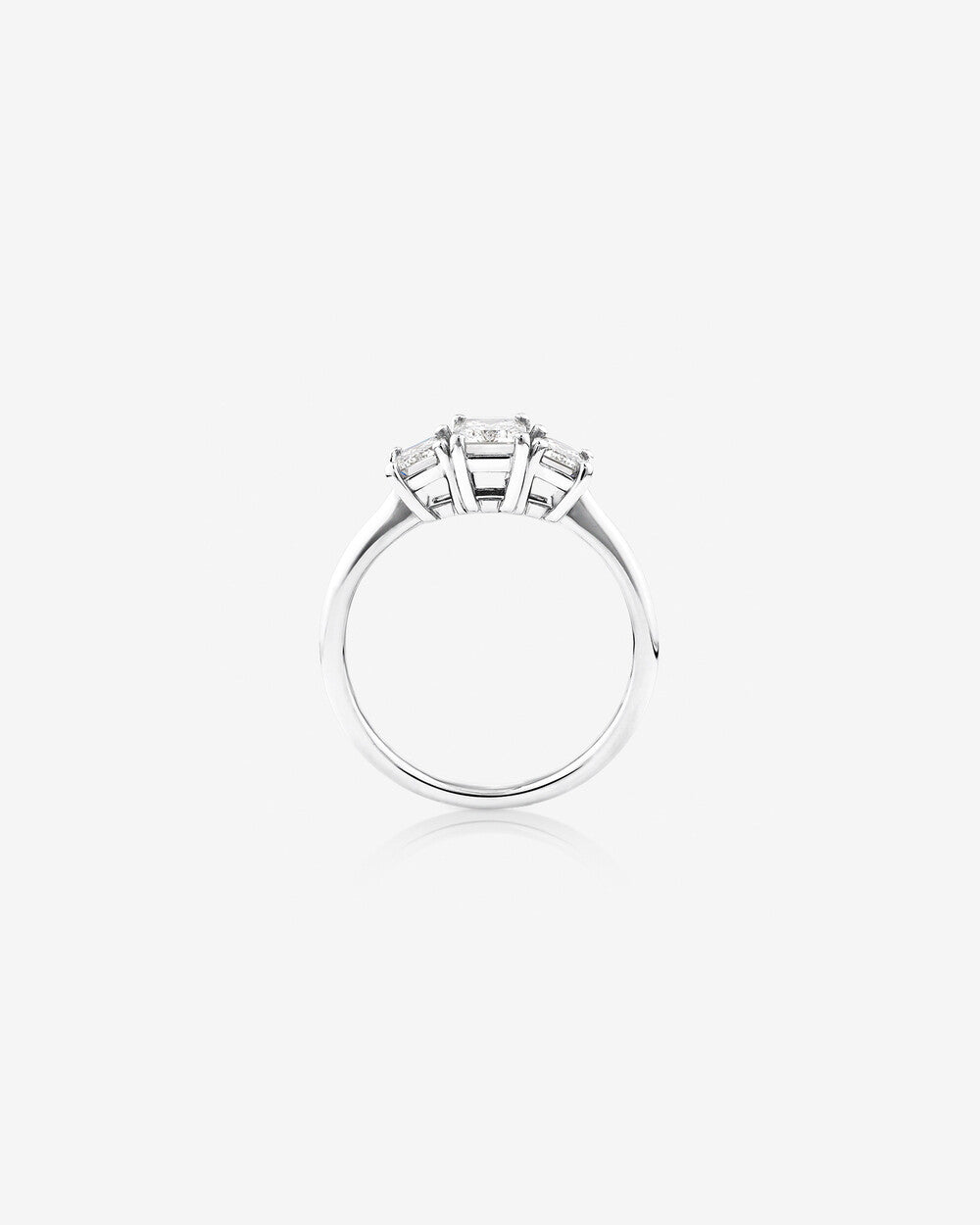 Stunning 1.30 CT Emerald Moissanite Engagement Ring with Three Stones Design 2
