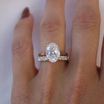 Stunning 0.4 TCW Trillion & Round Moissanite Stone with Half Eternity Wedding Band 2