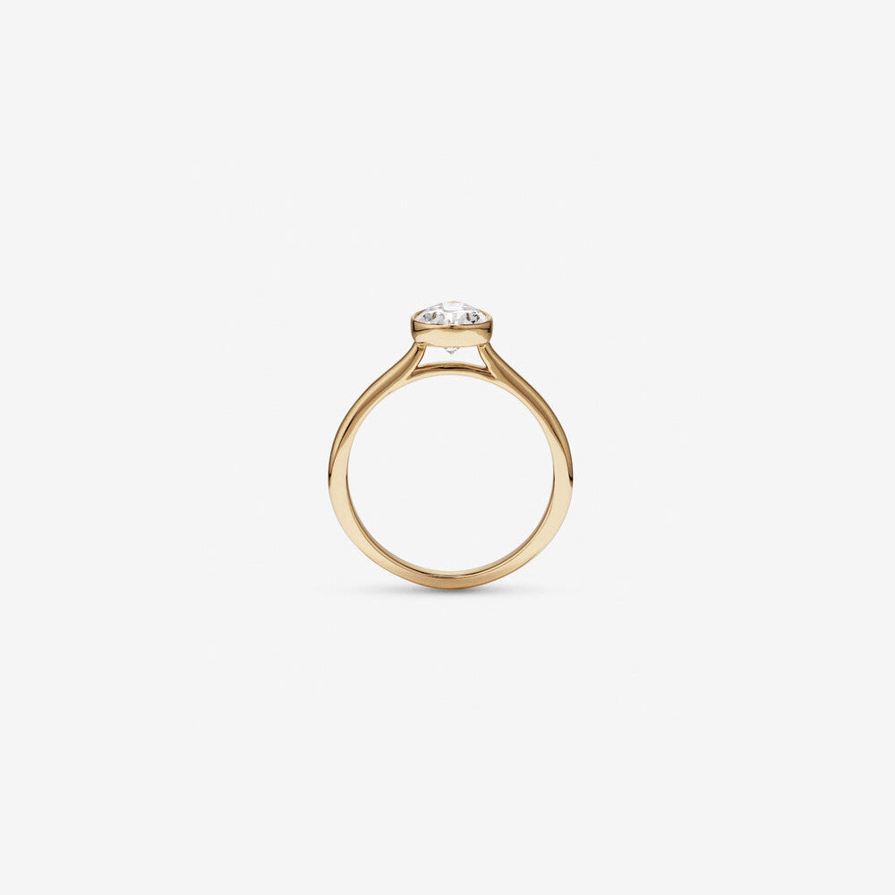 Stunning 1.25 CT Pear Moissanite Engagement Ring with Bezel Design 2