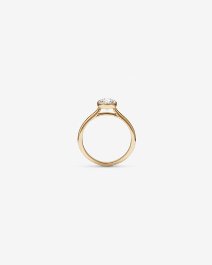 Stunning 1.25 CT Pear Moissanite Engagement Ring with Bezel Design 2