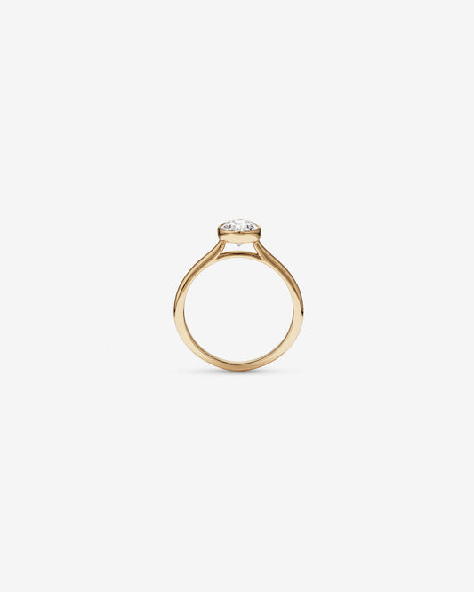 Stunning 1.25 CT Pear Moissanite Engagement Ring with Bezel Design 2