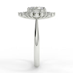 Stunning 0.85 CT Oval Moissanite Engagement Ring With Cluster Design 7