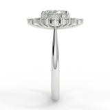 Stunning 0.85 CT Oval Moissanite Engagement Ring With Cluster Design 7