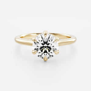 Stunning 0.5-1.5 CT Round Moissanite Engagement Ring With Solitaire Design