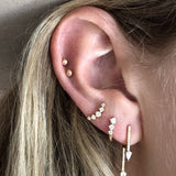0.20 TCW Round Cut Moissanite Half Hoops  Earrings in Gold 3