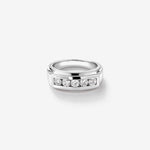 0.90 TCW Round Moissanite Five Stone Men's Wedding Band in Solid Gold 1