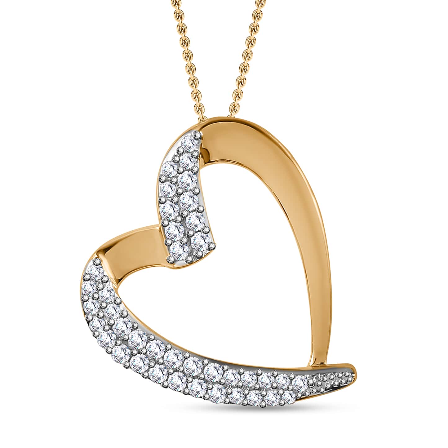 Round Cut Cubic Zirconia in 925 Sterling Silver Necklace 1