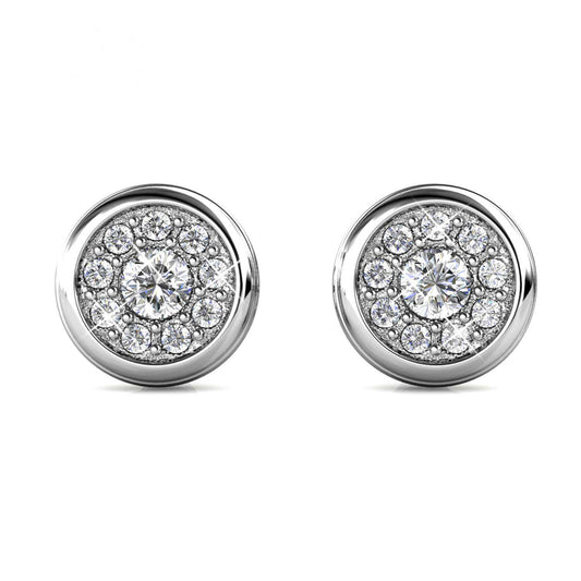 Round Cut Cubic Zirconia in 925 Sterling Silver Earrings 2