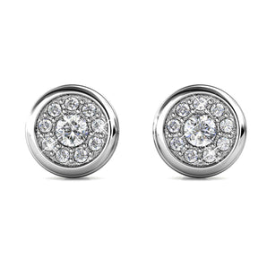 Round Cut Cubic Zirconia in 925 Sterling Silver Earrings