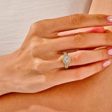 1.0 CT Round Cut Moissanite Bridal Ring Set with Round Wedding Bands 5