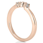 Stunning 0.10 TCW Round Moissanite Stones Curved Wedding Bands 6