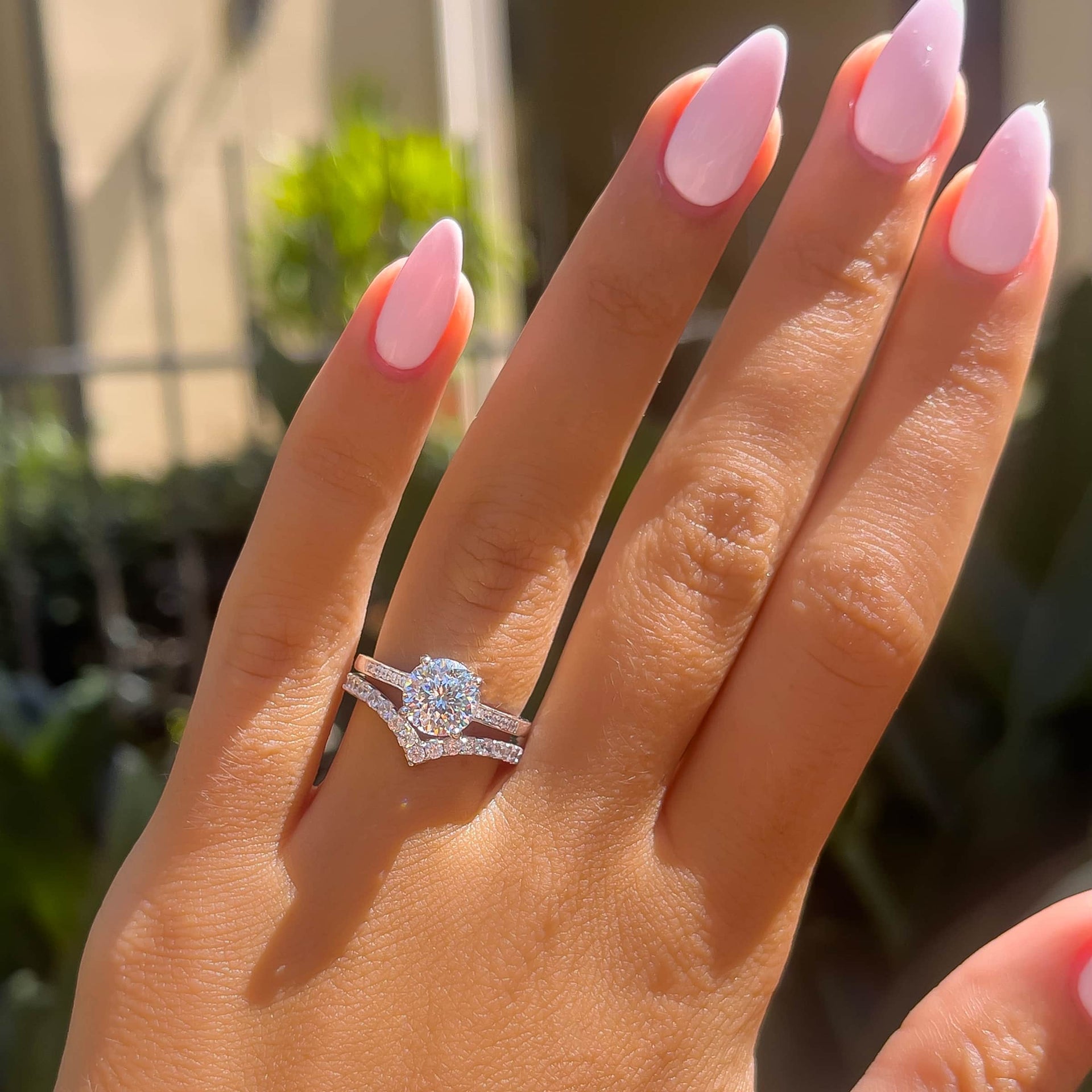 Stunning 1.75 CT Round Moissanite Engagement Ring with Pave Design 4