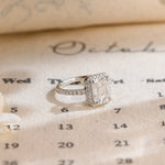 Stunning 1.0 CT Emerald Cut Moissanite Engagement Ring with Halo Pave Design 8