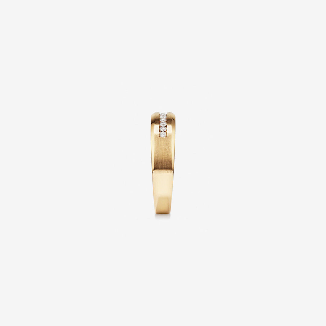 0.15 TCW Round Moissanite Channel Men's Wedding Band in Solid Gold 1