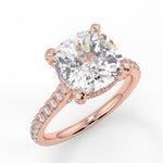 Stunning 2.40 CT Cushion Moissanite Engagement Ring with Hidden Halo & Pave Design 8