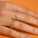 Stunning 0.22 TCW Round Moissanite Stones Curved Wedding Bands 9