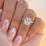Stunning 3.0 CT Oval Moissanite Engagement Ring with Hidden Halo Design 9