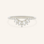 Stunning 0.2 TCW Round & Baguette Moissanite Stones Curved Wedding Bands 3