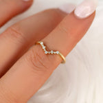 Stunning 0.10 TCW Round Moissanite Stones Curved Wedding Bands 4