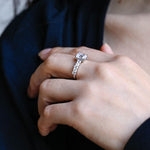 Stunning 1.0 - 2.0 CT Emerald Moissanite Engagement Ring with Pave Design 6
