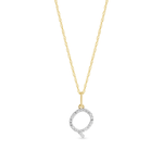 0.30 TCW Round Moissanite Diamond Customized Letter Pendant Necklace in Solid Gold 15