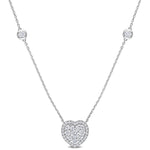 Round Cut Cubic Zirconia in 925 Sterling Silver Necklace 1