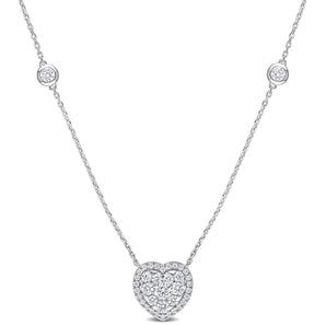 Round Cut Cubic Zirconia in 925 Sterling Silver Necklace