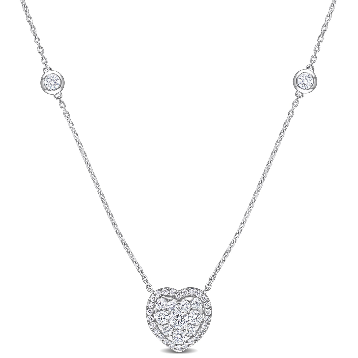 Round Cut Cubic Zirconia in 925 Sterling Silver Necklace 4