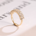 Stunning 0.5 TCW Round & Baguette Moissanite Stones Half Eternity Wedding Band 3